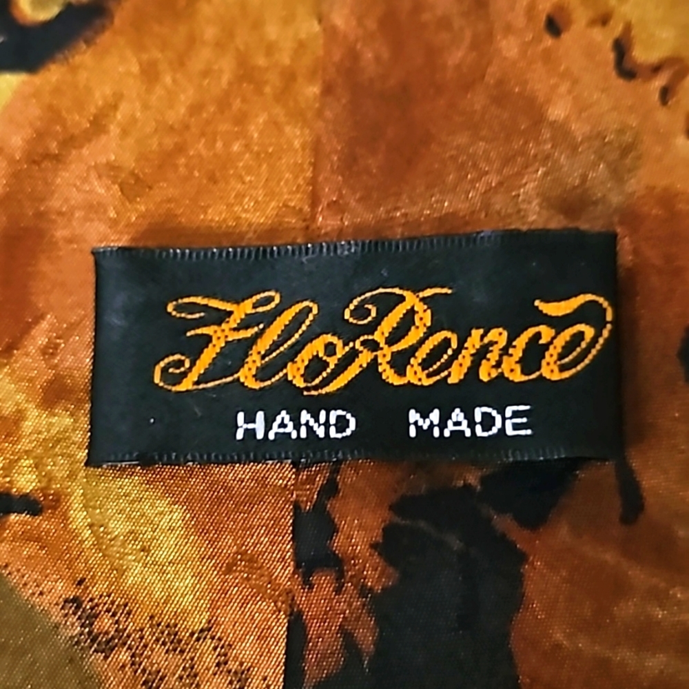 Men's Floral Brown & Gold Tie